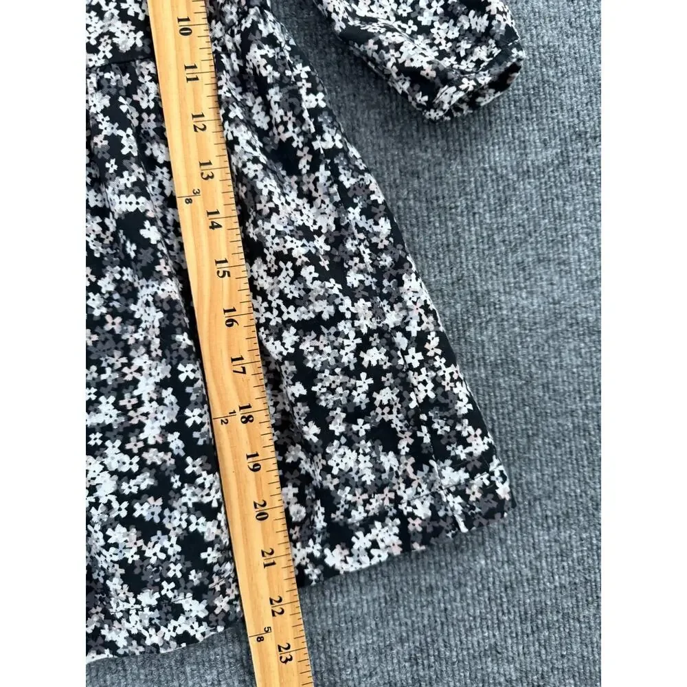 Baby Gap Girls Ditsy Floral Drop Waist Dress Size 4 Black Pink Lined 100% Cotton